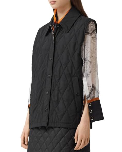 burberry cropthorne quilted vest|Meer.